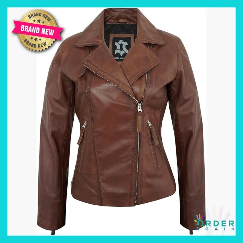 Asymmetrical Lambskin Leather Jacket Biker Style Motorcycle Chic Classic